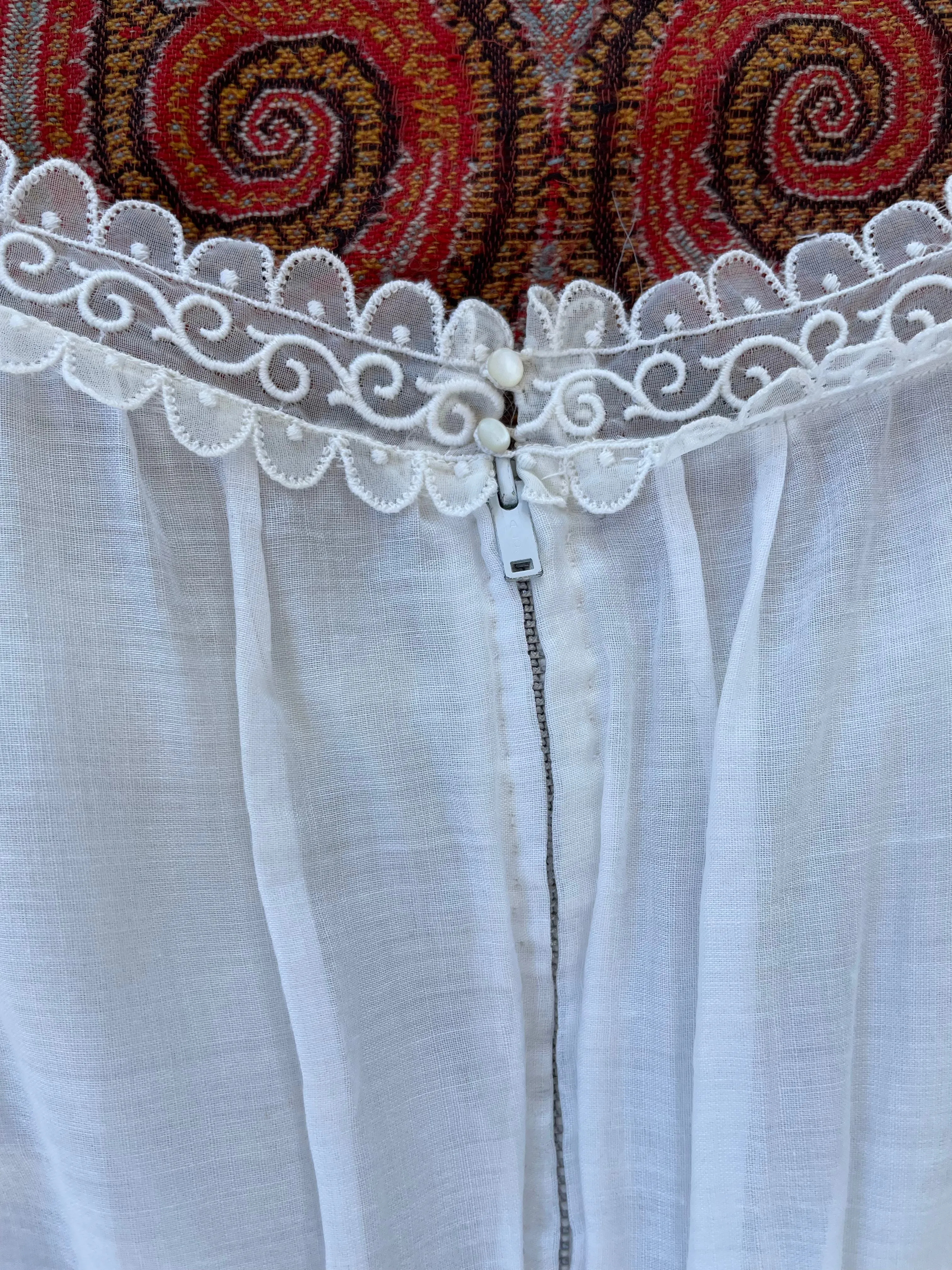 1940s Shirred Cotton Prairie Dress