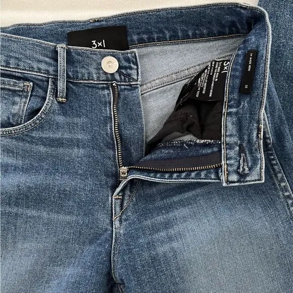3x1 NYC Straight Leg Cropped Jeans with Frayed Hem, Size 25 NWOT