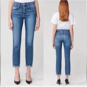 3x1 NYC Straight Leg Cropped Jeans with Frayed Hem, Size 25 NWOT