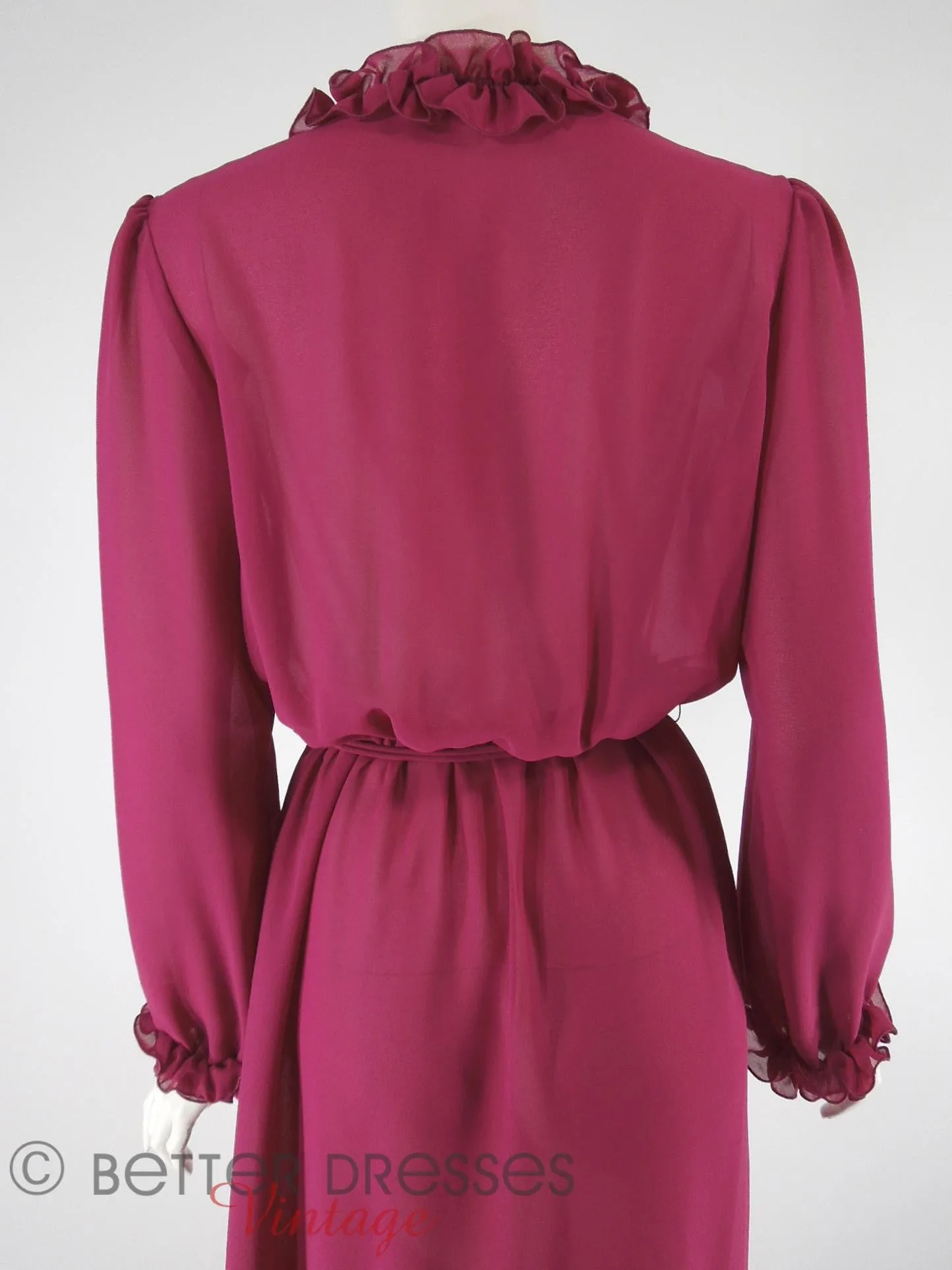 70s/80s Ruffle Front Secretary Dress