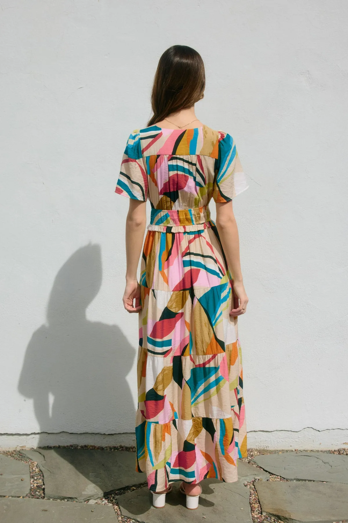 Adina Plunging Tiered Maxi Dress