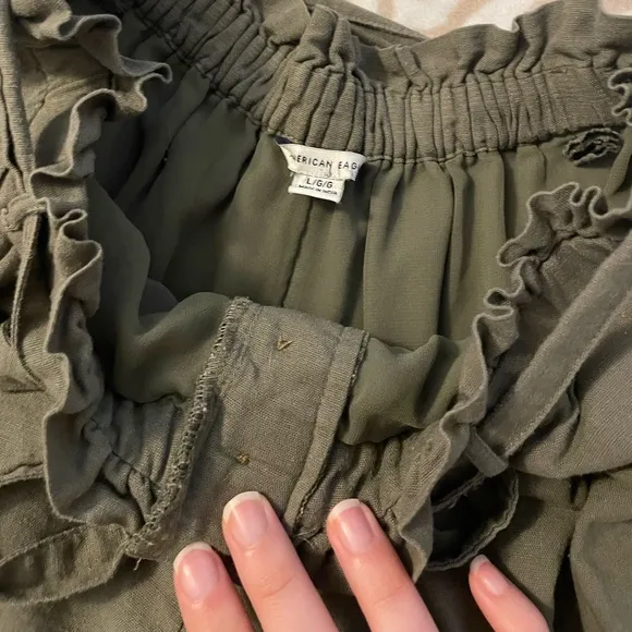 AEO Olive Paperbag Shorts