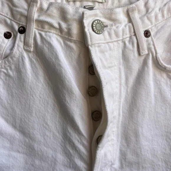 AGOLDE Fen White High Rise Straight Leg Distressed Jeans Size 27