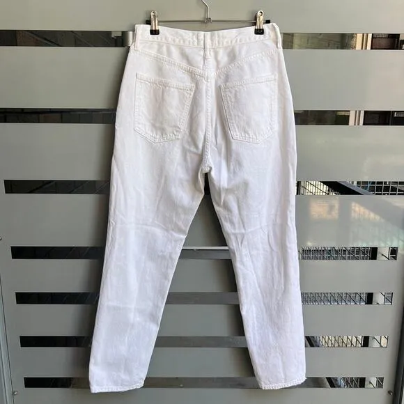 AGOLDE Fen White High Rise Straight Leg Distressed Jeans Size 27