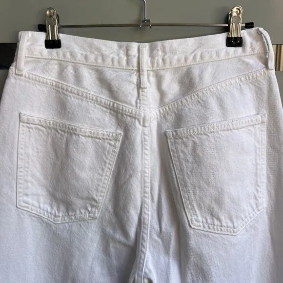 AGOLDE Fen White High Rise Straight Leg Distressed Jeans Size 27