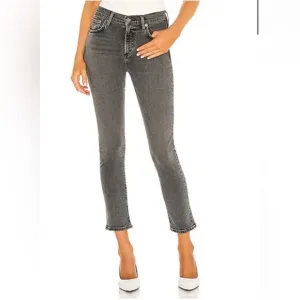 Agolde Toni Mid Rise Straight Leg Jeans in Ceremony Gray 28