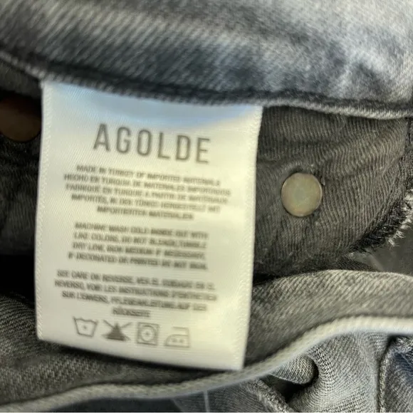 Agolde Toni Mid Rise Straight Leg Jeans in Ceremony Gray 28
