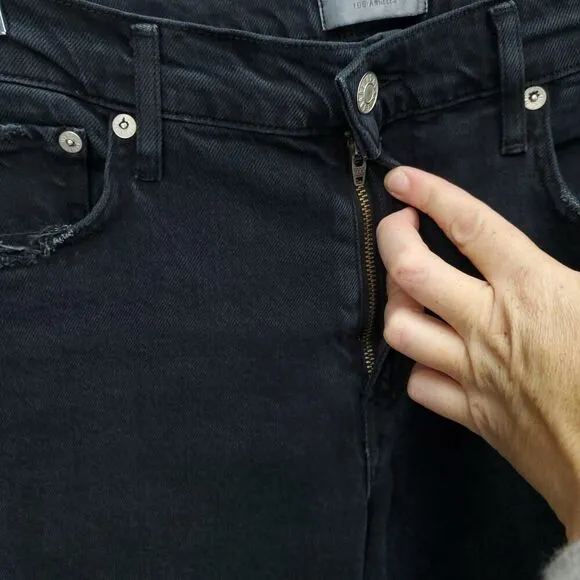 AGOLDE Toni Mid Rise Straight Raw Hem In feral Revolve Jeans
