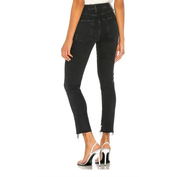 AGOLDE Toni Mid Rise Straight Raw Hem In feral Revolve Jeans