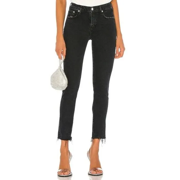 AGOLDE Toni Mid Rise Straight Raw Hem In feral Revolve Jeans
