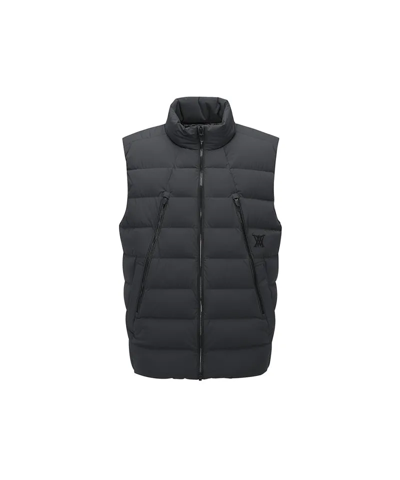 ANEW GOLF Men's Zipper Point Down Vest - Dark Gray