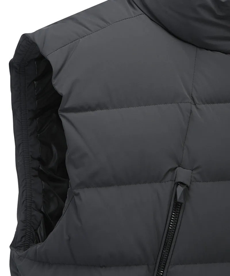 ANEW GOLF Men's Zipper Point Down Vest - Dark Gray