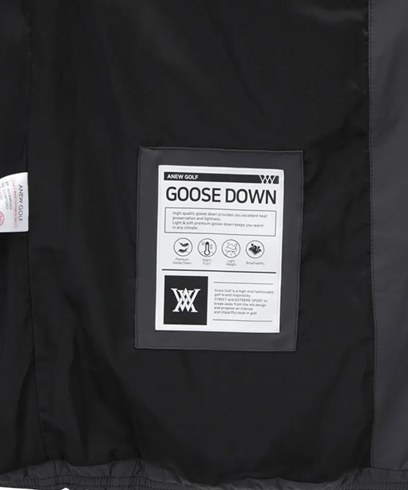 ANEW GOLF Men's Zipper Point Down Vest - Dark Gray