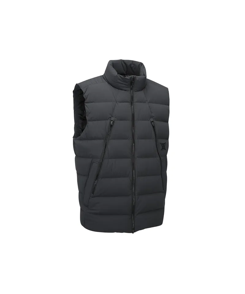 ANEW GOLF Men's Zipper Point Down Vest - Dark Gray