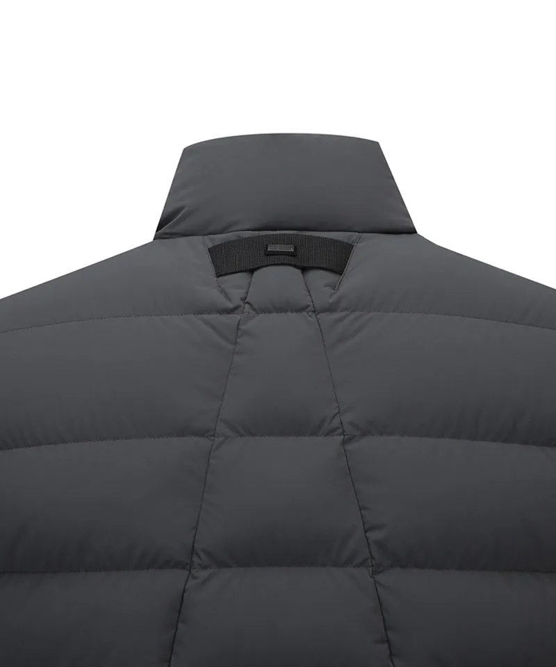 ANEW GOLF Men's Zipper Point Down Vest - Dark Gray