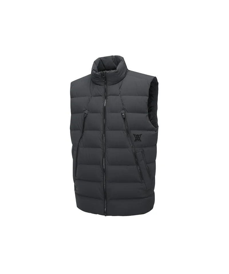 ANEW GOLF Men's Zipper Point Down Vest - Dark Gray