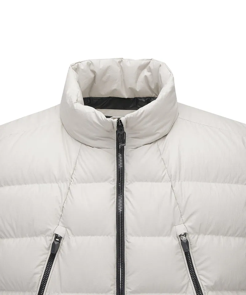 ANEW GOLF Men's Zipper Point Down Vest - Light Beige