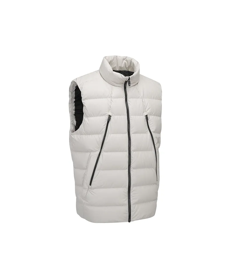 ANEW GOLF Men's Zipper Point Down Vest - Light Beige