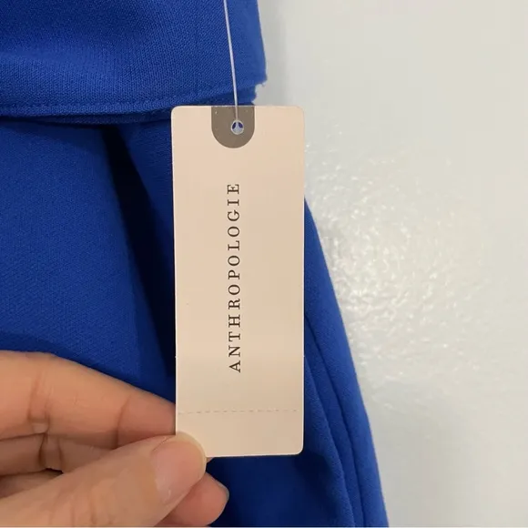 Anthropologie Maeve Blue Tailored Paperbag Shorts Size 14 NWT