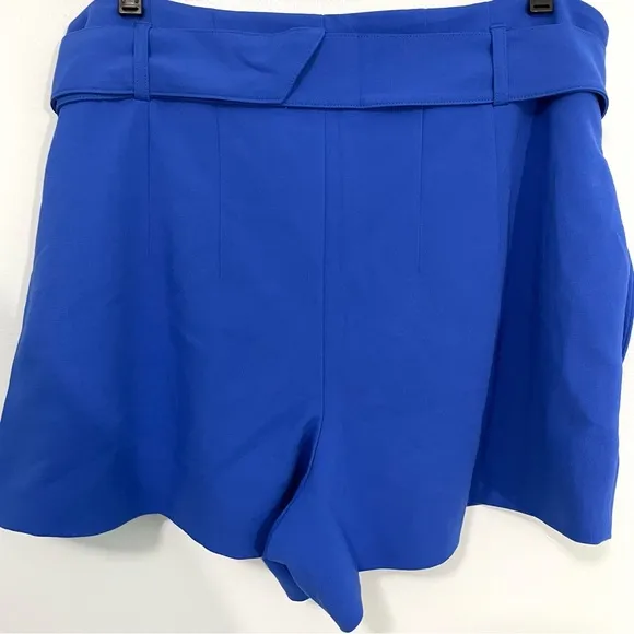 Anthropologie Maeve Blue Tailored Paperbag Shorts Size 14 NWT