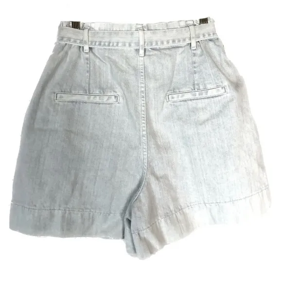 Anthropologie Pilcro Ultra High-Rise Acid Wash  Paperbag Denim Shorts