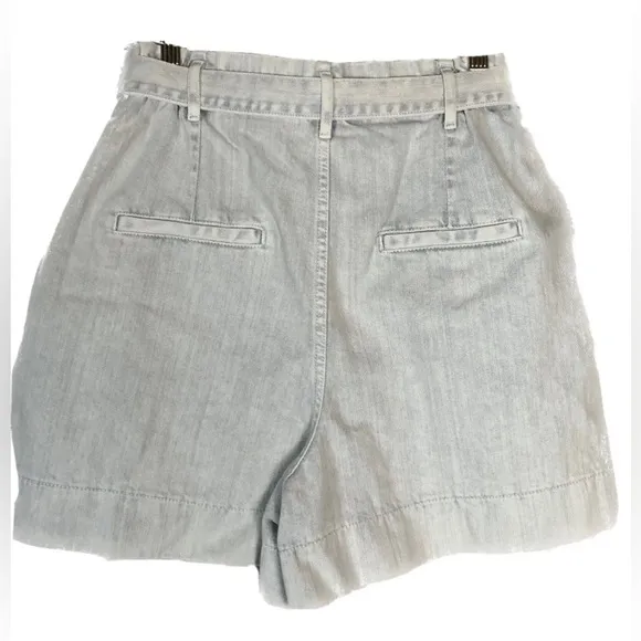 Anthropologie Pilcro Ultra High-Rise Acid Wash  Paperbag Denim Shorts
