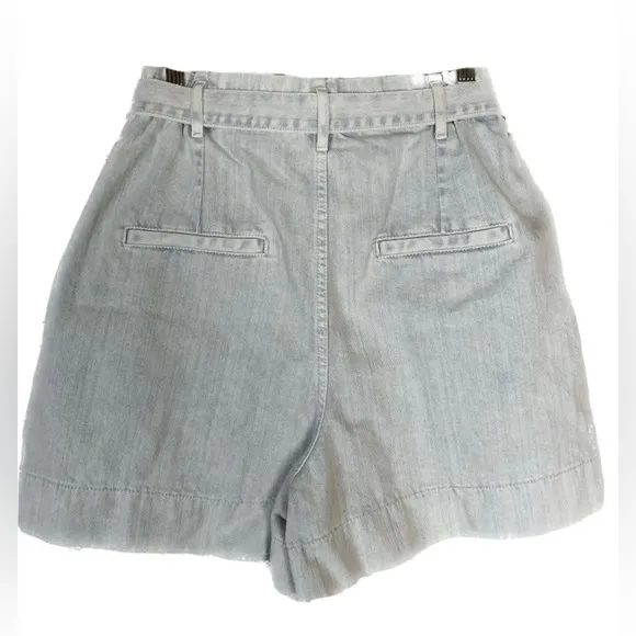Anthropologie Pilcro Ultra High-Rise Acid Wash  Paperbag Denim Shorts