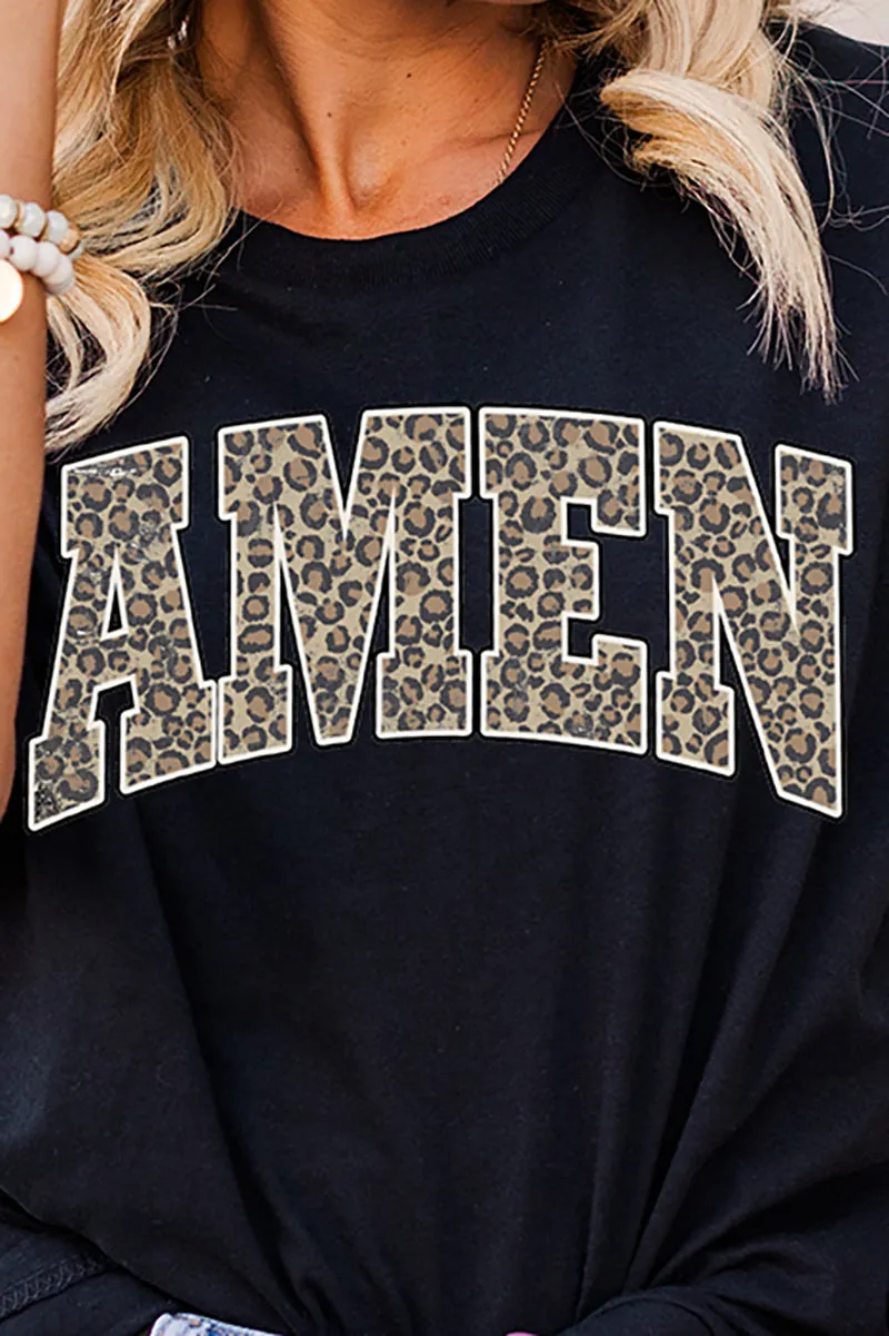 Arched Amen Leopard Dri-Power 50/50 Tee