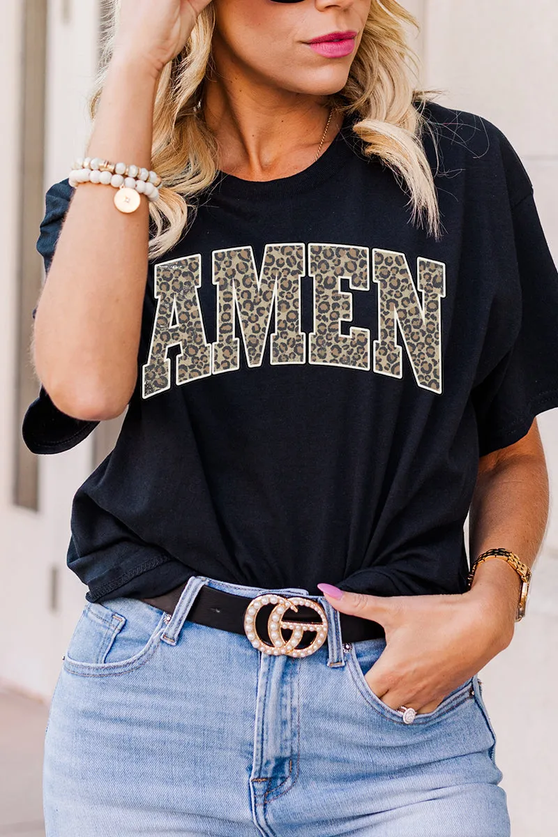 Arched Amen Leopard Dri-Power 50/50 Tee