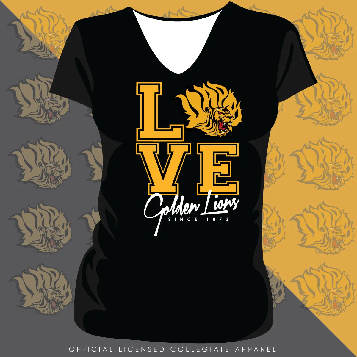 Arkansas at Pine Bluff | LOVE LOGO Black Ladies Tees (DK)