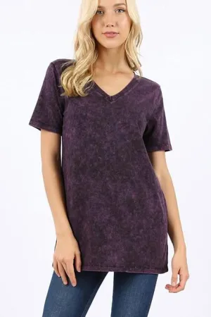 ARLO MINERAL WASH TEE BERRY-