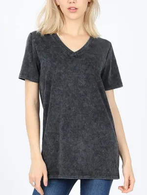 ARLO MINERAL WASH TEE CHARCOAL
