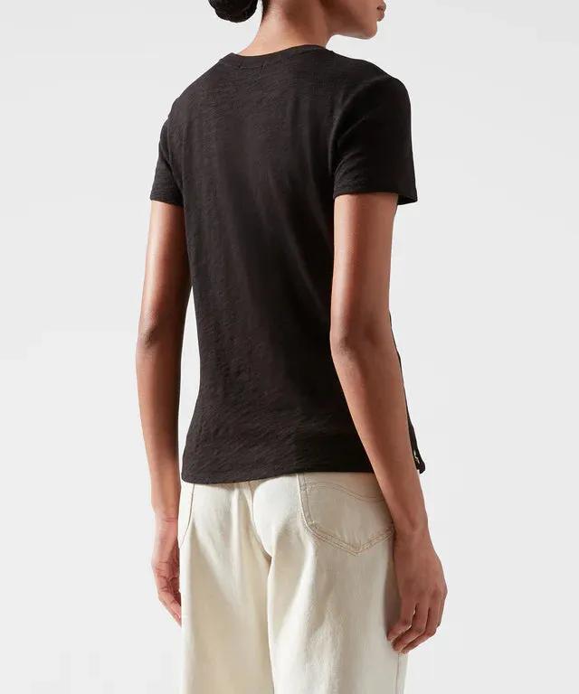 ATM-Slub Jersey Schoolboy Crew Neck Tee Black