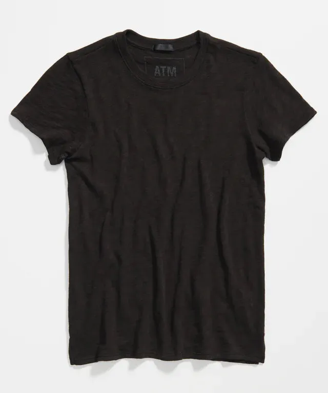 ATM-Slub Jersey Schoolboy Crew Neck Tee Black