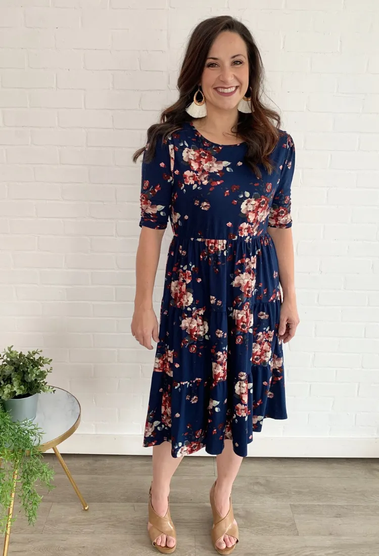 Autumn Floral Dress -Final Sale