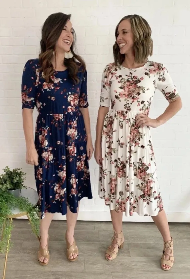 Autumn Floral Dress -Final Sale