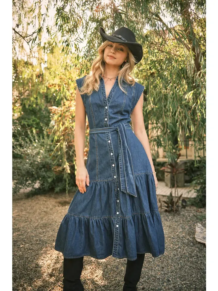 Ava Denim Midi Dress