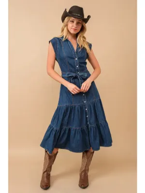 Ava Denim Midi Dress
