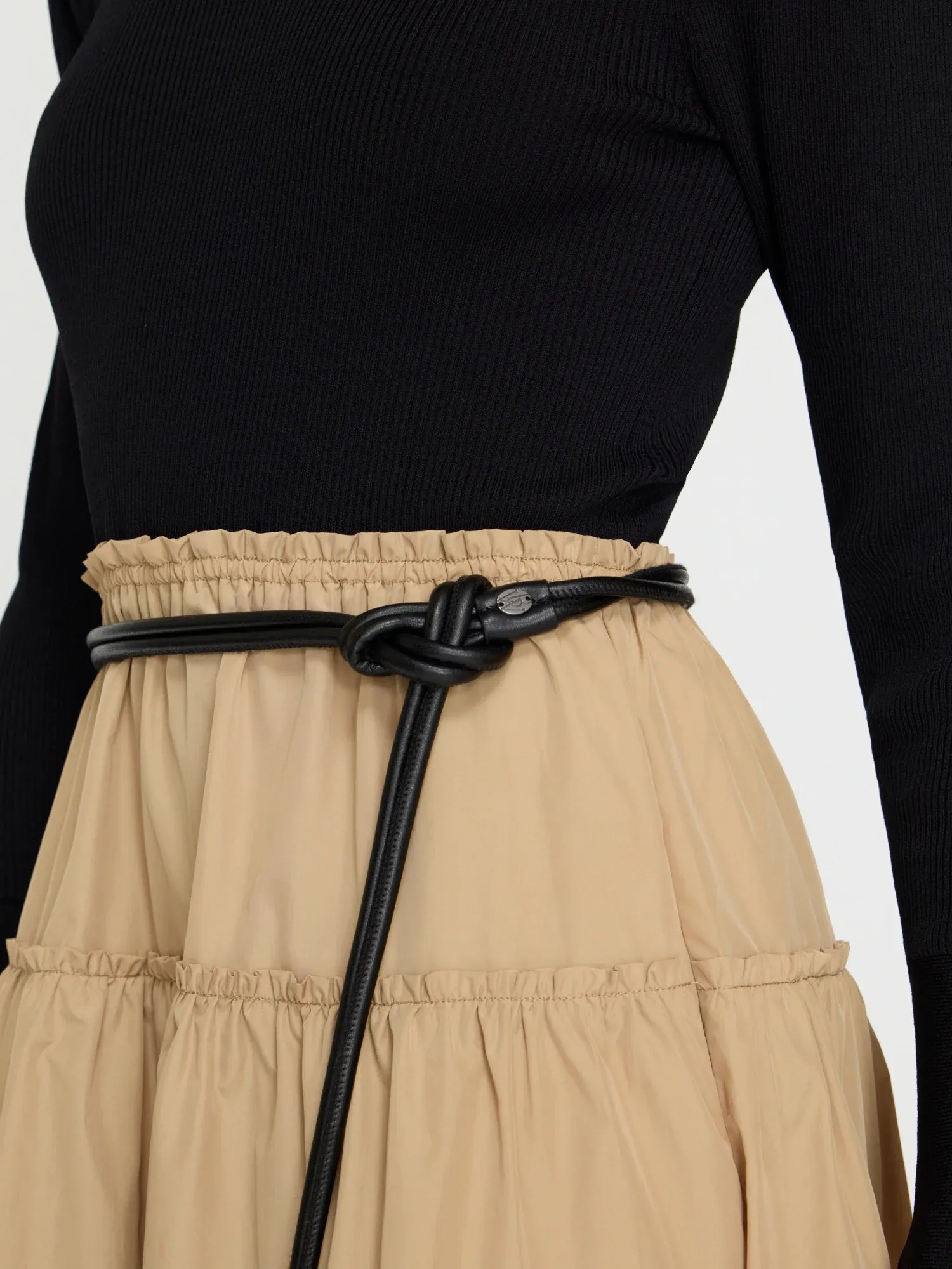 AVA TIERED DRESS IN CAMEL COMBO