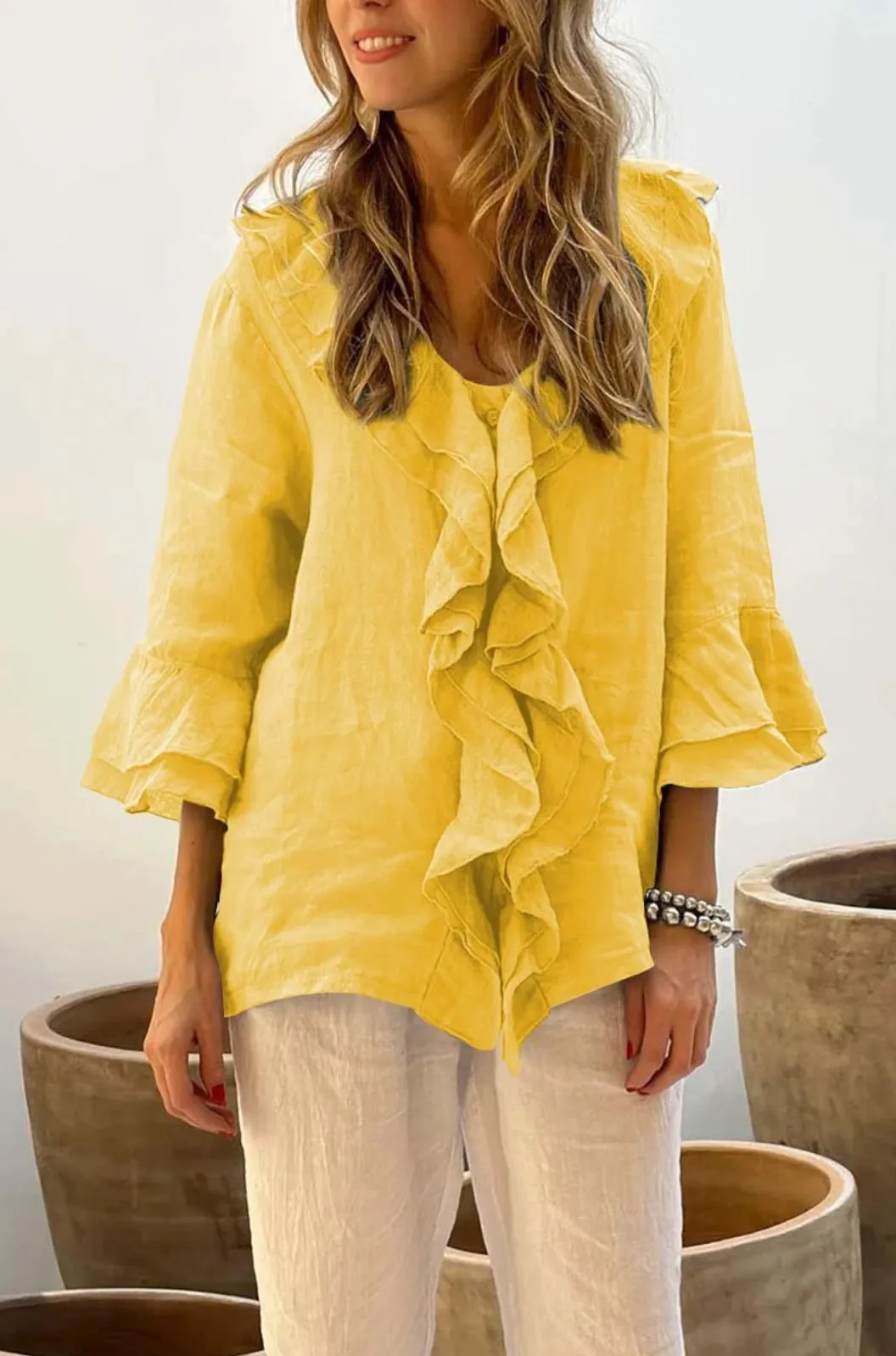 AVRIL - FLOWY RUFFLE BLOUSE