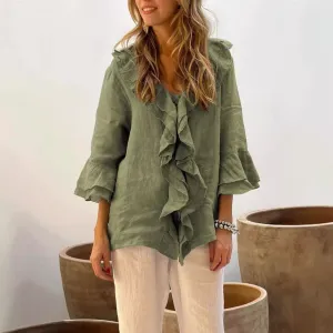 AVRIL - FLOWY RUFFLE BLOUSE