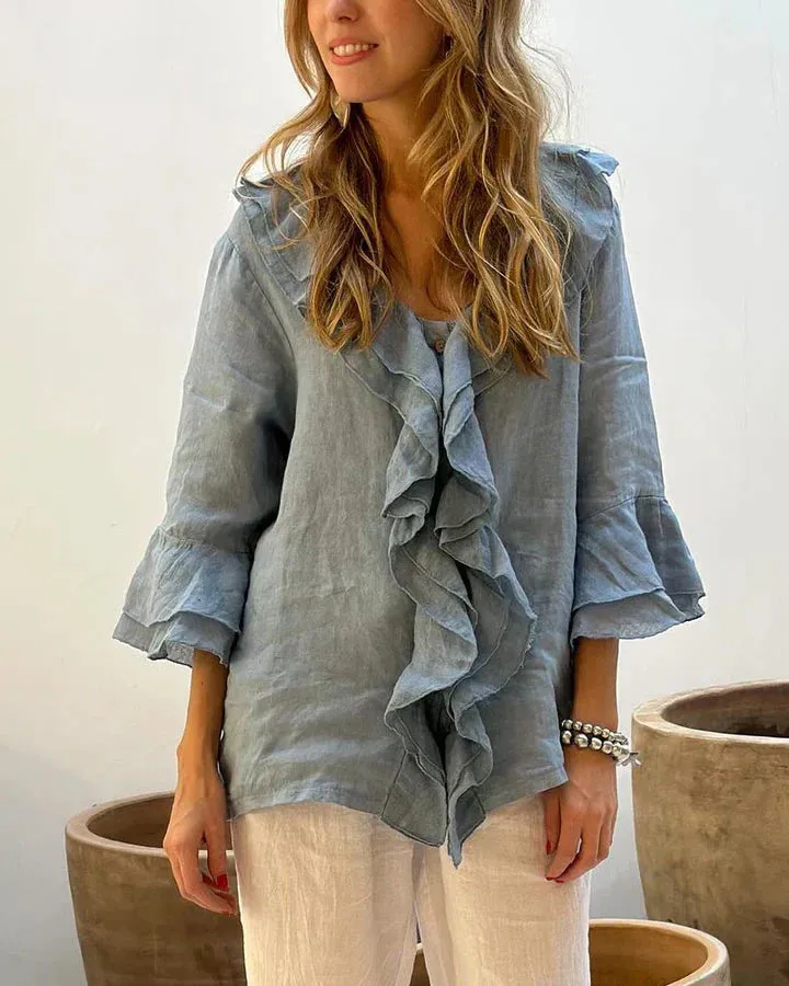 AVRIL - FLOWY RUFFLE BLOUSE