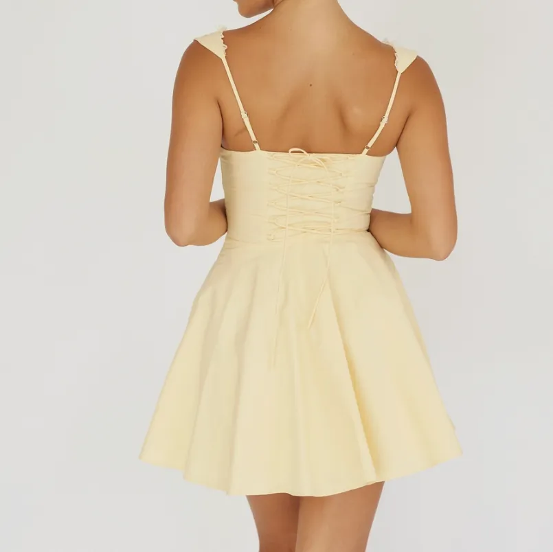Ayla Square Neck Crochet Mini Dress