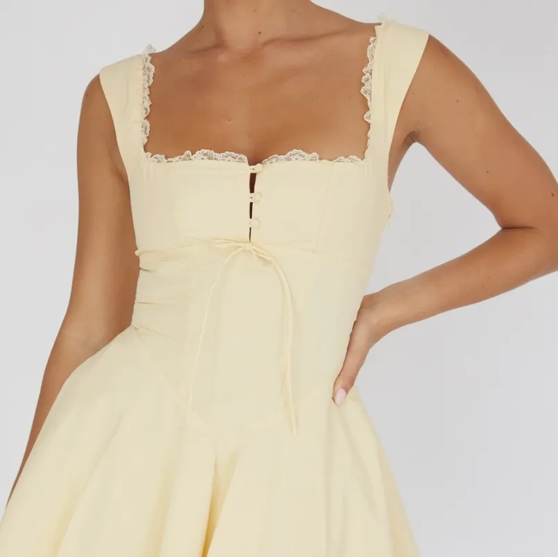 Ayla Square Neck Crochet Mini Dress