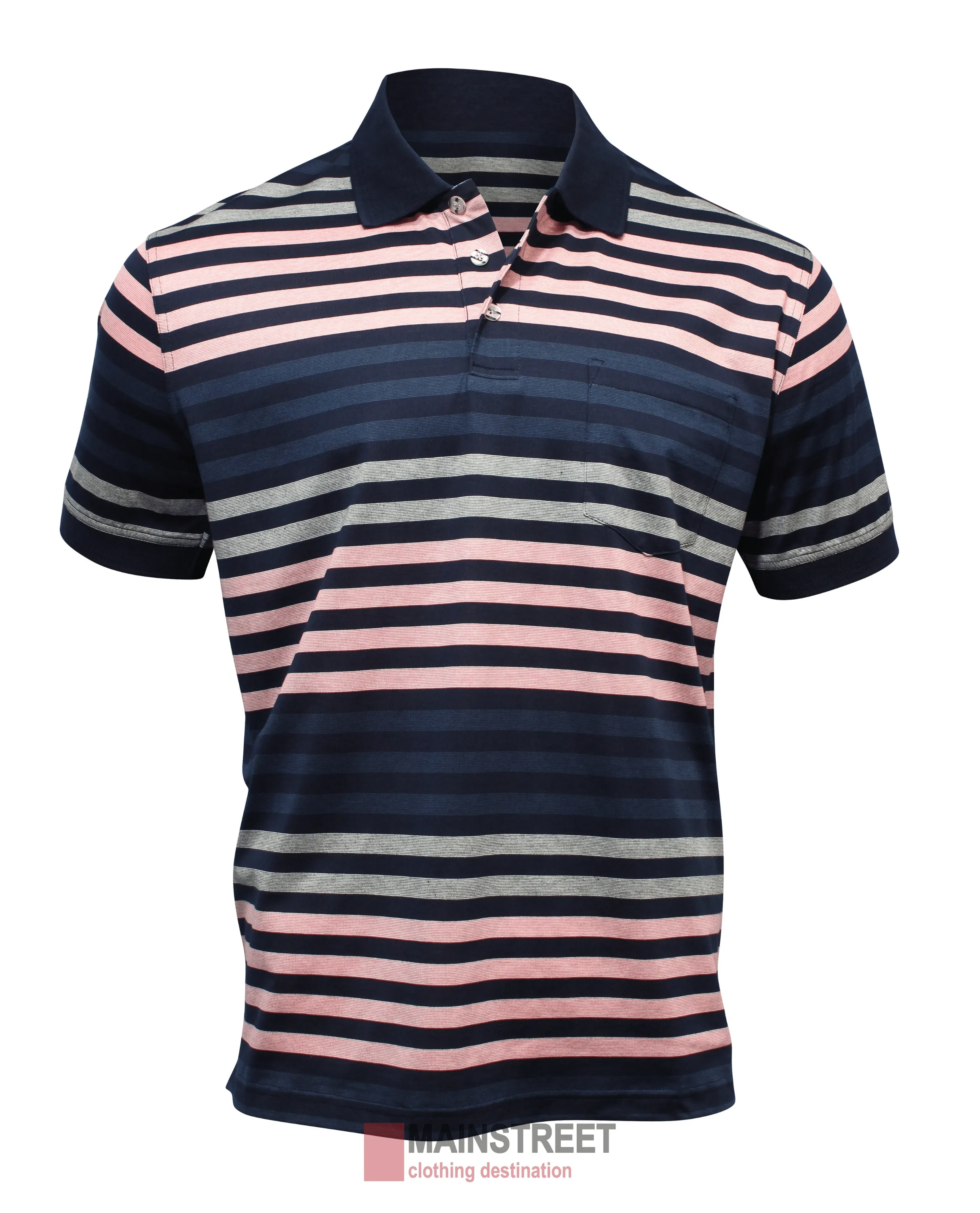 Back Bay Mercerised Cotton Striped Polo