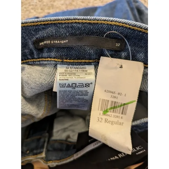 Banana Republic NEW Women's Jeans Mid-rise Straight Ankle Size 32 Distress