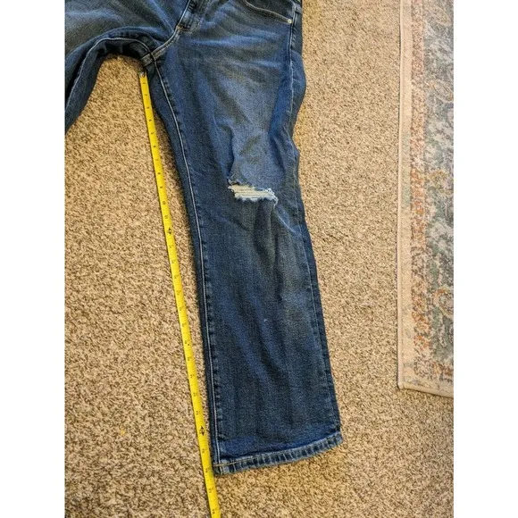 Banana Republic NEW Women's Jeans Mid-rise Straight Ankle Size 32 Distress