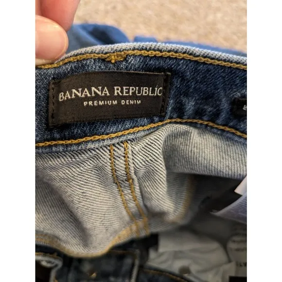 Banana Republic NEW Women's Jeans Mid-rise Straight Ankle Size 32 Distress