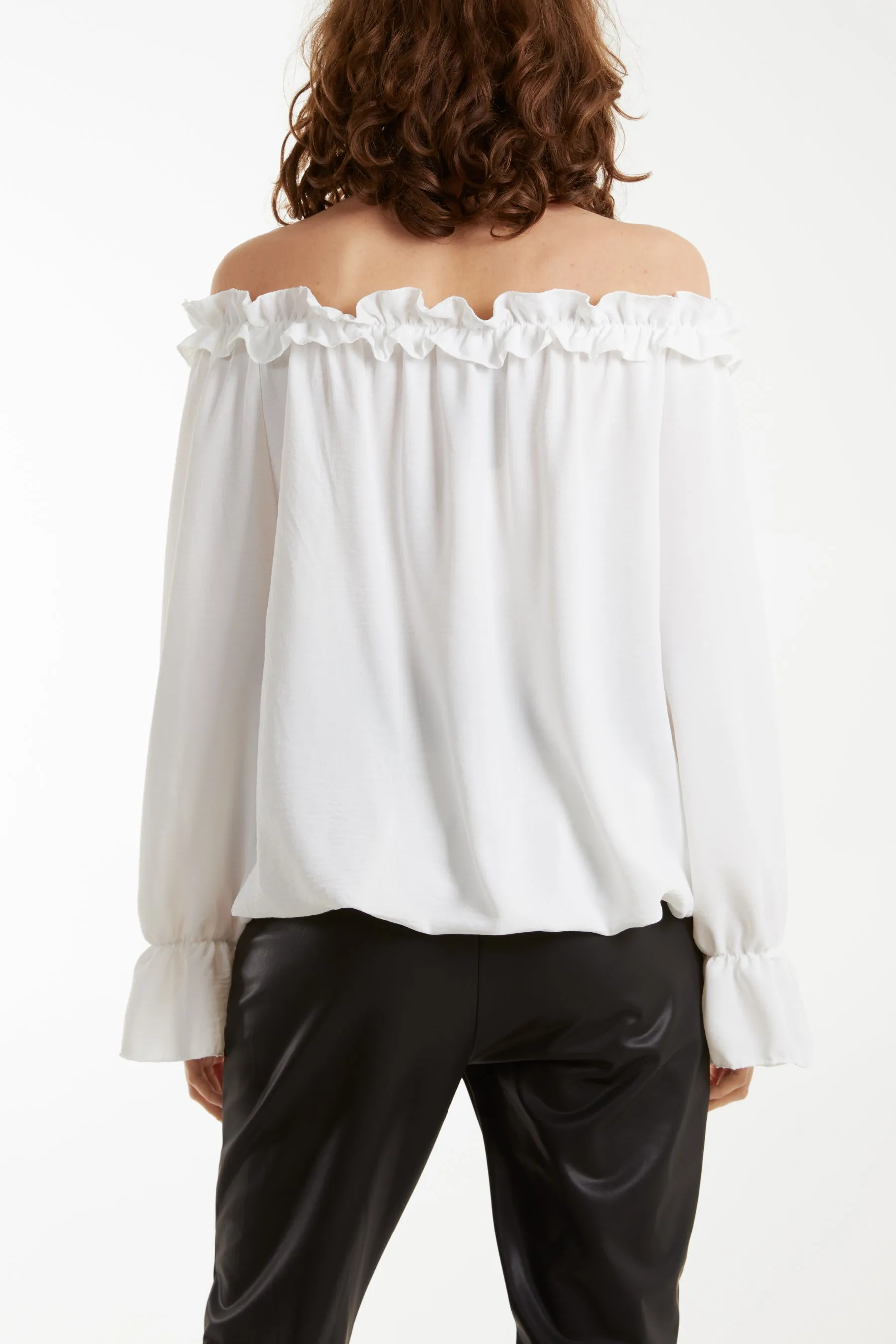 Bardot Ruffle Bubble Hem Blouse