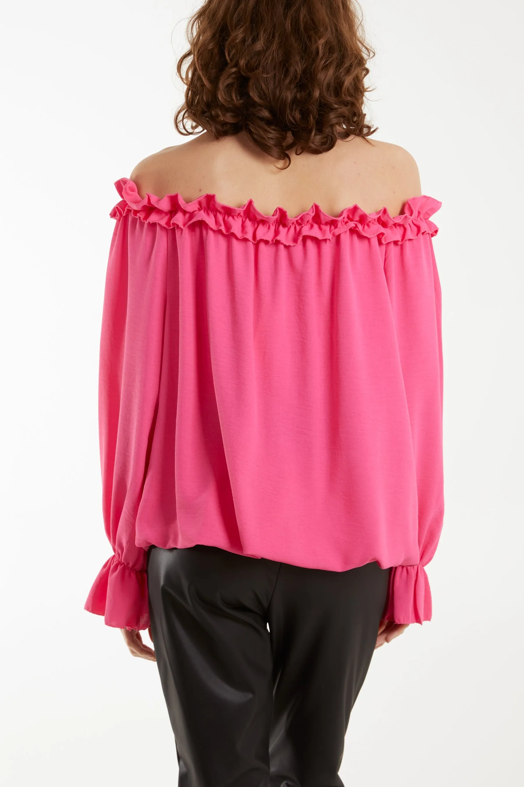 Bardot Ruffle Bubble Hem Blouse